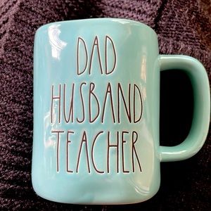 Rae Dunn Turquoise ‘Dad Husband Teacher’ Mug BRAND NEW!!!